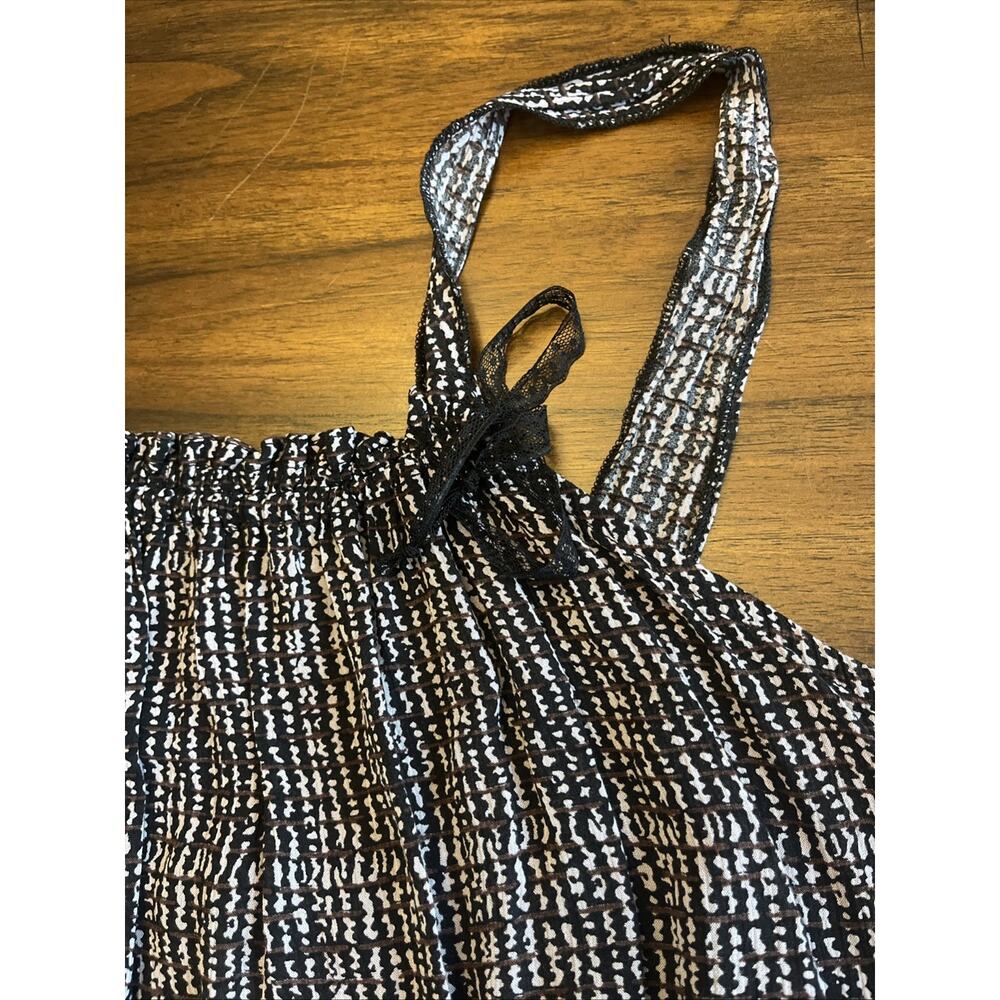 Intimately Free People Medium Black Pink Cami Tank Top w/ Bow Romantic Cottage - Picture 2 of 11
